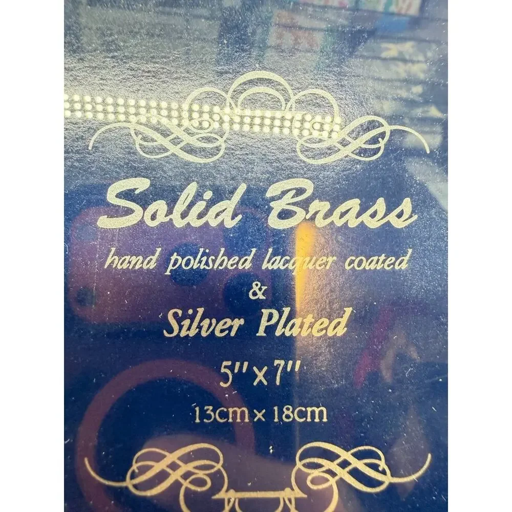 Solid Brass Silver Plated Hinged Double Picture Frame 5x7 Indonesia 1.3 lb